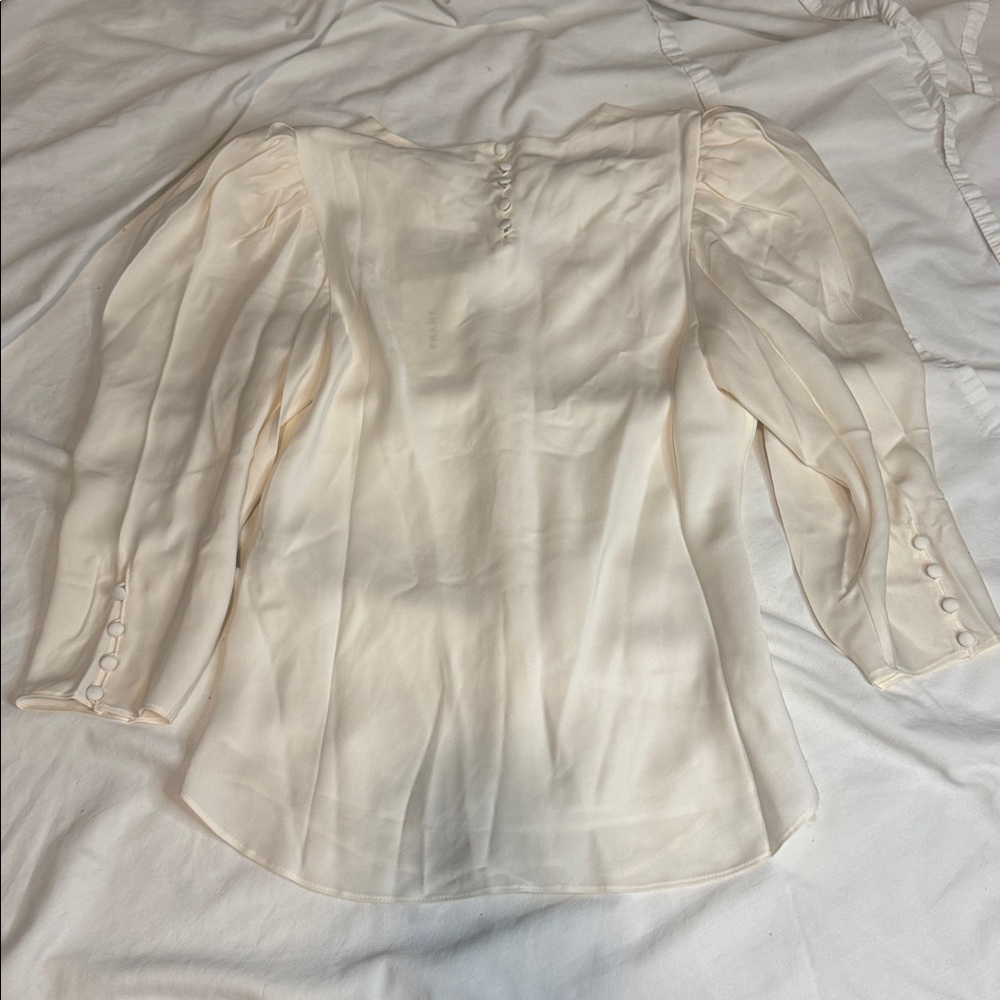 Frame Ivory Silk Blouse xs - Picture 7 of 12